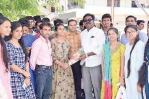 Triveni students receive praise from Minister Puvvada Ajay Kumar in Khammam