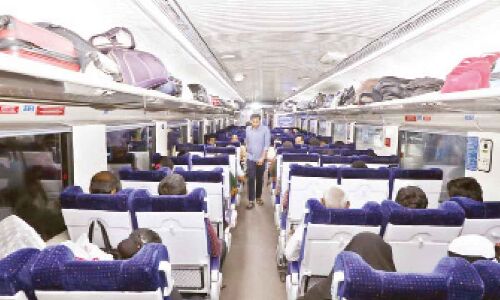 Vande Bharat Exp. from Secunderabad to Tirupati with 16 coaches experiences over 100% occupancy.