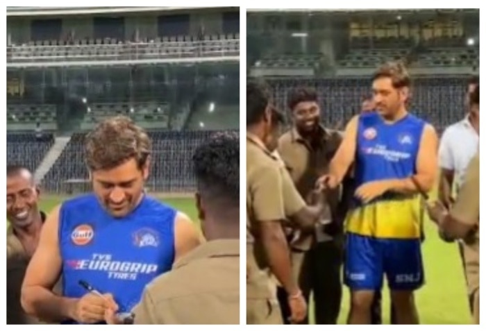 Viral Video: MS Dhoni Wins Hearts by Signing Autographs for Chepauk’s Ground Staff