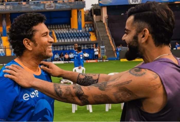 Viral Video: Virat Kohli and Sachin Tendulkar's Bromance Takes Center Stage Prior to RCB vs MI Showdown in IPL 2023