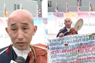 WATCH: Buddhist Monk Holds Unique Protest for Peace at G7 Summit, Urges ‘Shanti Se Rahna Chahiye’