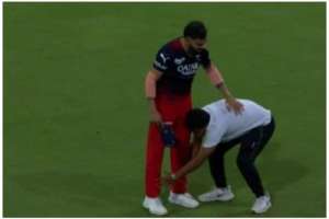 Watch Video: Fan Breaches Security at Ekana Stadium to Touch Virat Kohli’s Feet During LSG vs RCB Match in IPL 2023