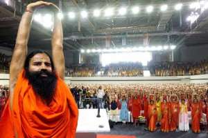 Women participate in massive yoga camp organized by Patanjali