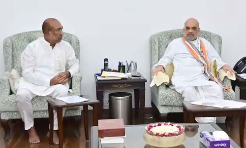 Biren Singh Conferred with Amit Shah in New Delhi to Deliberate on the Current State of Manipur.