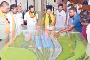 BJP accuses BRS government of causing delay in railway project.