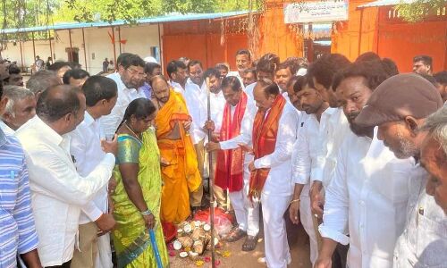 CC Road Construction Project Launched by Home Minister Mahmood Ali and MLA Anjaiah Yadav in Hyderabad