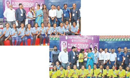CM Cup winners awarded by Education Minister Sabitha Indra Reddy