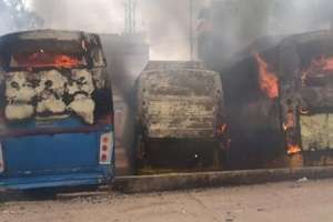 Fire at Ranchi bus stand destroys nine buses