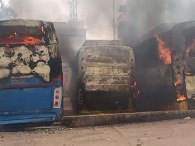 Fire at Ranchi bus stand destroys nine buses