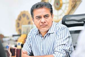 Minister KTR | Minister KTR meets with Union Minister Rajnath Singh in Delhi