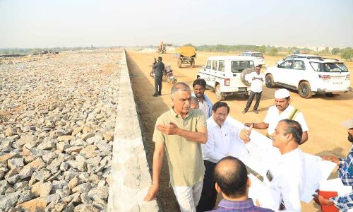 Railway Line Work Inspected by Harish Rao in Siddipet