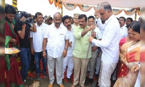 Sangameshwara Upliftment Scheme’s foundation stone laid by Harish Rao.