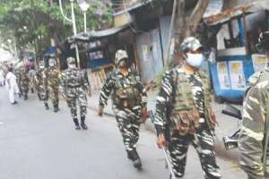 Starting today, central forces personnel will carry out route marches for Bengal panchayat polls.
