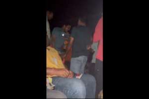 The incident of Prabhas fans attacking a person sitting on Lord Hanuman’s seat at Hyderabad’s Bramarambha Theater. Video.