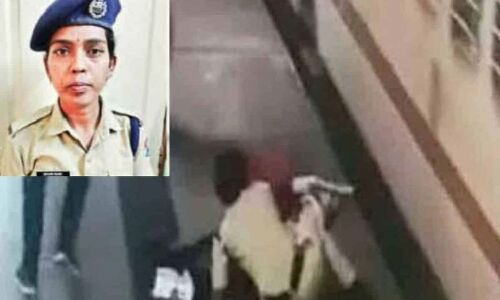 Woman saved from falling off train tracks by RPF female constable in Hyderabad