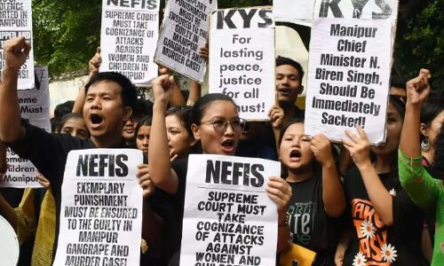 Continued Protests at Jantar Mantar in Delhi denounce the mistreatment of women from Manipur