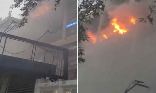 DCM building on Barakhamba Khamba Road in Delhi engulfed in flames