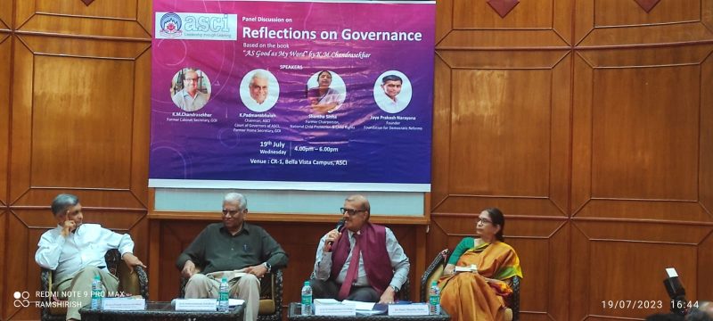 Panel Discussion on Reflections on Governance based on the book “As Good as My Word” by K M Chandrasekhar, Former Cabinet Secretary, Government of India
