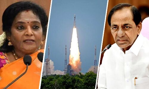 KCR, Governor, extends congratulations to ISRO.