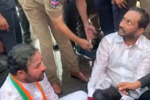 Kishan Reddy taken by police on a tour of various locations in Hyderabad