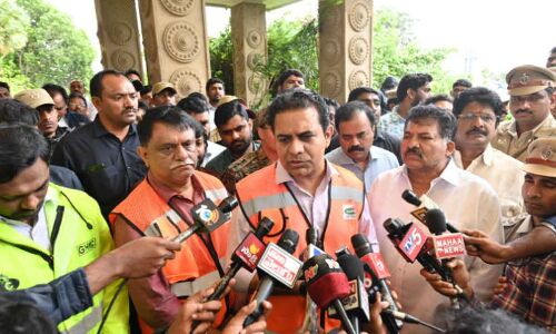 KTR Protected by Police as Public Raises Inquiries about Projects