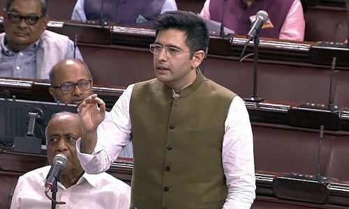 MP Raghav Chadha calls for vote division motion to suspend MP Sanjay Singh