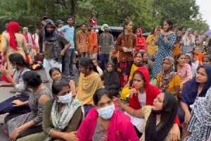 Protest Staged by Students at Osmania University