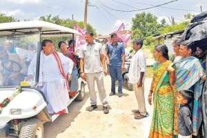Speaker Pocharam gives approval to build houses; inspects recycling facility.