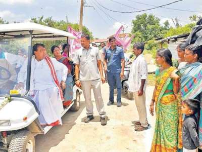 Speaker Pocharam gives approval to build houses; inspects recycling facility.