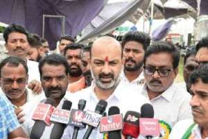 Bandi Sanjay Kumar accuses BRS and Congress of exploiting application fees in Karimnagar