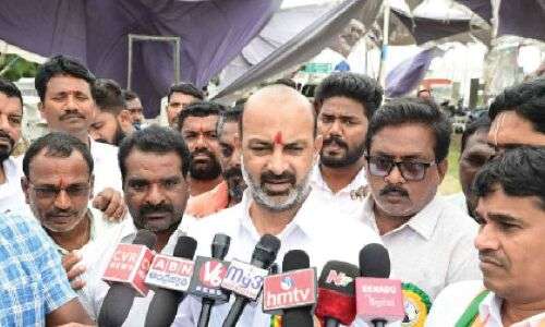 Bandi Sanjay Kumar accuses BRS and Congress of exploiting application fees in Karimnagar