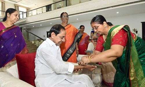 Festival Vibes Envelop CM KCR’s Residence