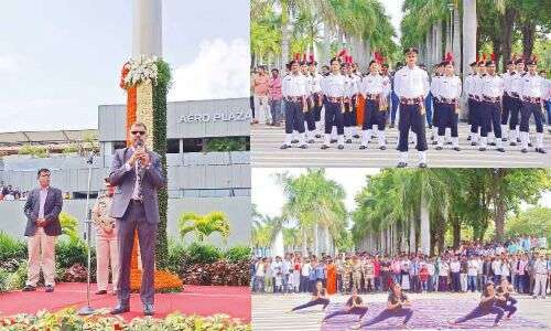 GMR Hyderabad International Airport commemorates 77th Independence Day with great enthusiasm