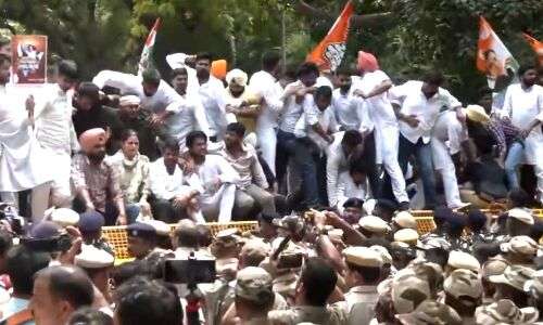 IYC stages protest against government, condemning Manipur violence and more
