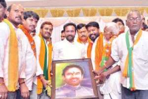 Kishan receives a warm welcome in Khammam