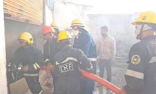 Mattress warehouse engulfed in flames