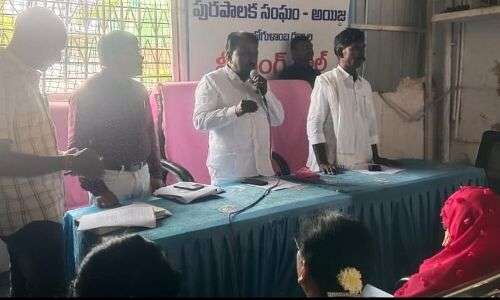 MLA VM Abraham presents a copy of the allocation of 25 crores in the Municipal General Body meeting