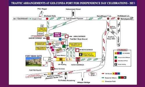 Traffic Restrictions Imposed in Hyderabad for Independence Day Celebrations at Golconda Fort