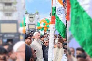 Tricolour hoisted by AIMIM leaders