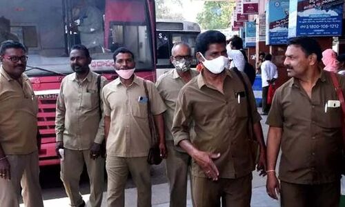 TSRTC Workers Temporarily Halt Statewide Bus Services for Two Hours