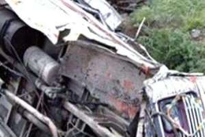Two people dead and 30 injured as RTC bus plunges into valley