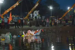 Farewell to Lord Ganesha in Khammam City