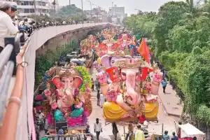 Ganesh idol immersion in Hyderabad extended to the second day.