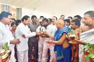 K Chandrashekar Rao fulfills the long-awaited dream of quenching the thirst of Palamuru region in Hyderabad.
