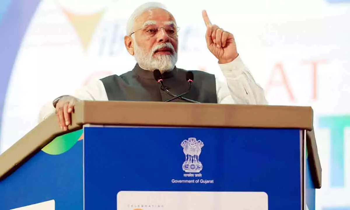 Prime Minister Narendra Modi predicts India to become a global economic powerhouse in the near future, Ahmedabad reports.