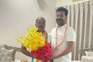Purumalla Srinivas, Bommakal Sarpanch, Meets TPCC Chief Revanth Reddy in Karimnagar