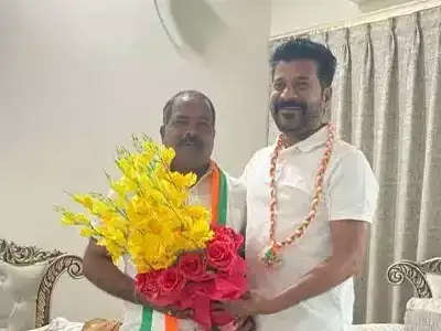 Purumalla Srinivas, Bommakal Sarpanch, Meets TPCC Chief Revanth Reddy in Karimnagar