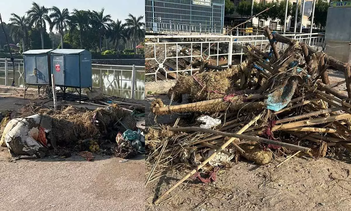 City Lakes in Hyderabad Struggle for Survival as Immersion Debris Remains uncleared