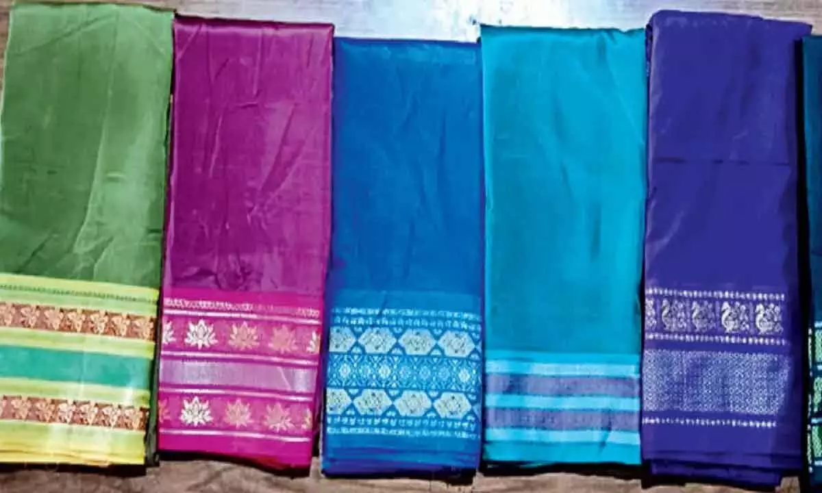 Education Minister Sabitha initiates the distribution of Bathukamma sarees in Kaukuntla village