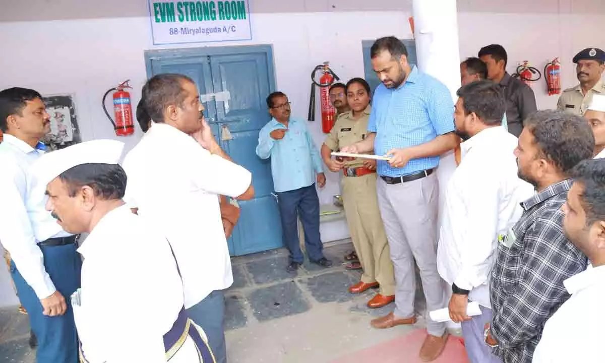 EVM Room in Miryalguda Experiences False Alarm Triggered by Technical Issue